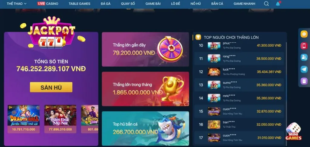 Hình ảnh đa dạng các tựa game nổ hũ hấp dẫn, thể hiện sự phong phú của nền tảng
